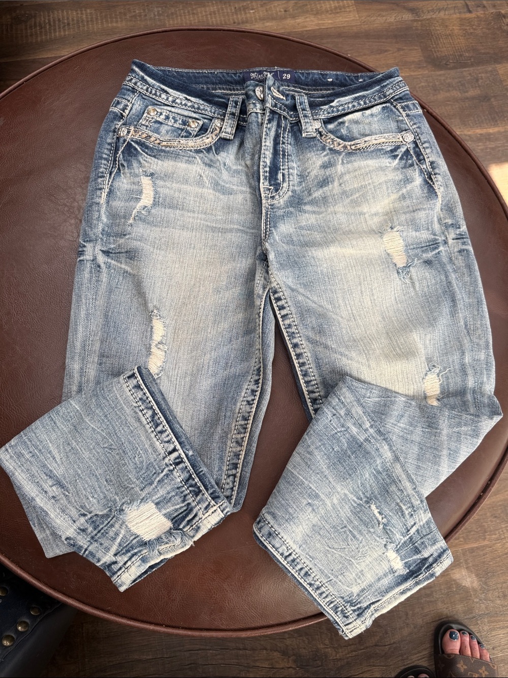 Miss Me Light Blue Distressed Boyfriend Jeans